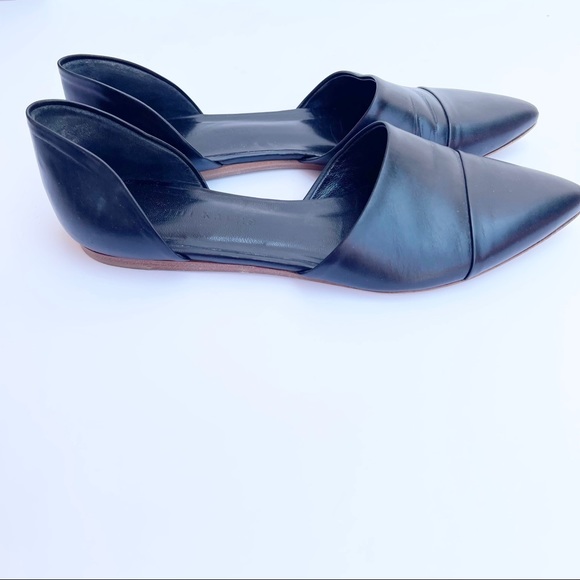 Jenni Kayne D'orsay Black Leather Pointed Flats - Picture 4 of 8